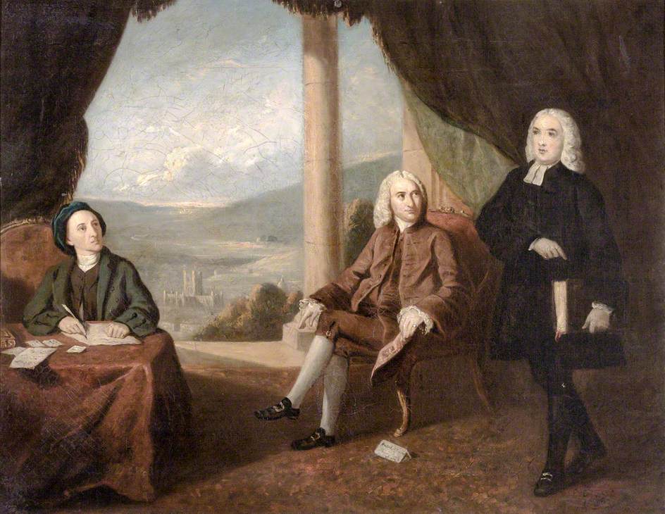 Alexander Pope (1688–1744), Ralph Allen (1693–1764) and Bishop Warburton (1698–1779)