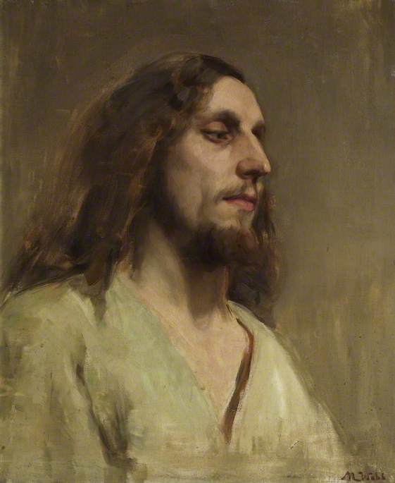Portrait Of A Young Man With A Beard Long Hair And Dressed In A