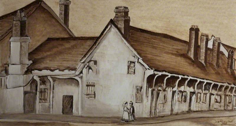 Fifteenth-Century Almshouses, Saint James and Canon Street, 1897