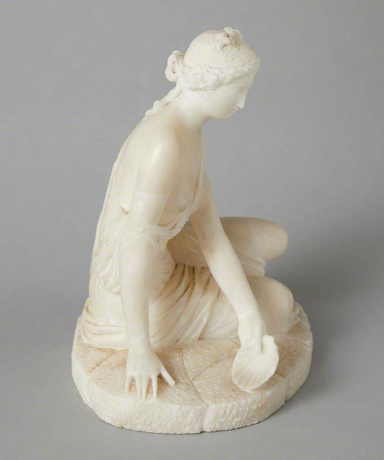 Cupid sitting astride a snail´s shell，1920s silvered bronze 