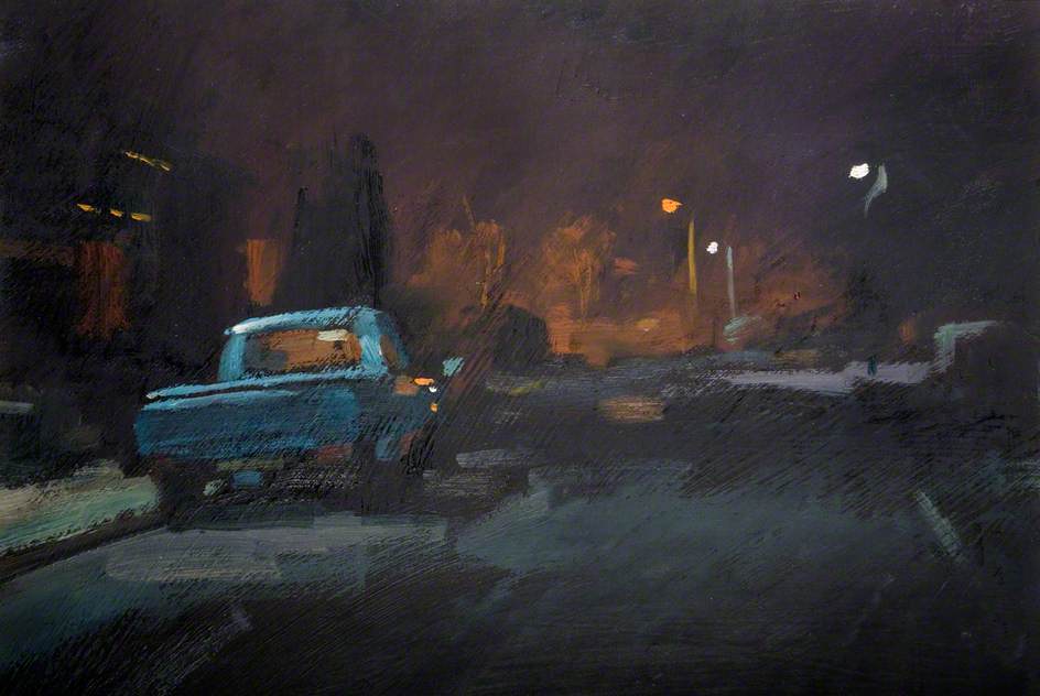Blue Pickup at Night, Wordsley