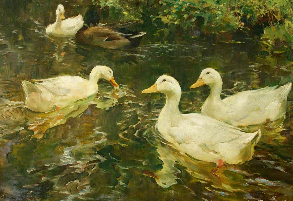 Ducks on the Water; Study for 'The Stream at Clapper Mill, Lamorna'