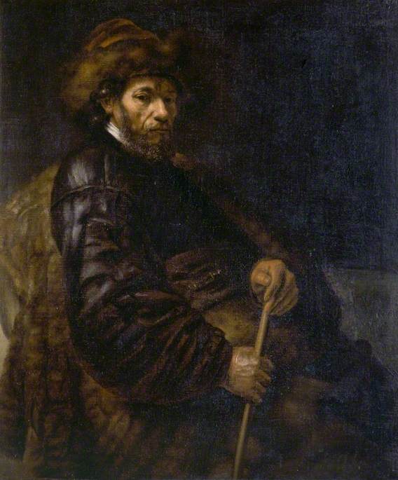 A Seated Man with a Stick