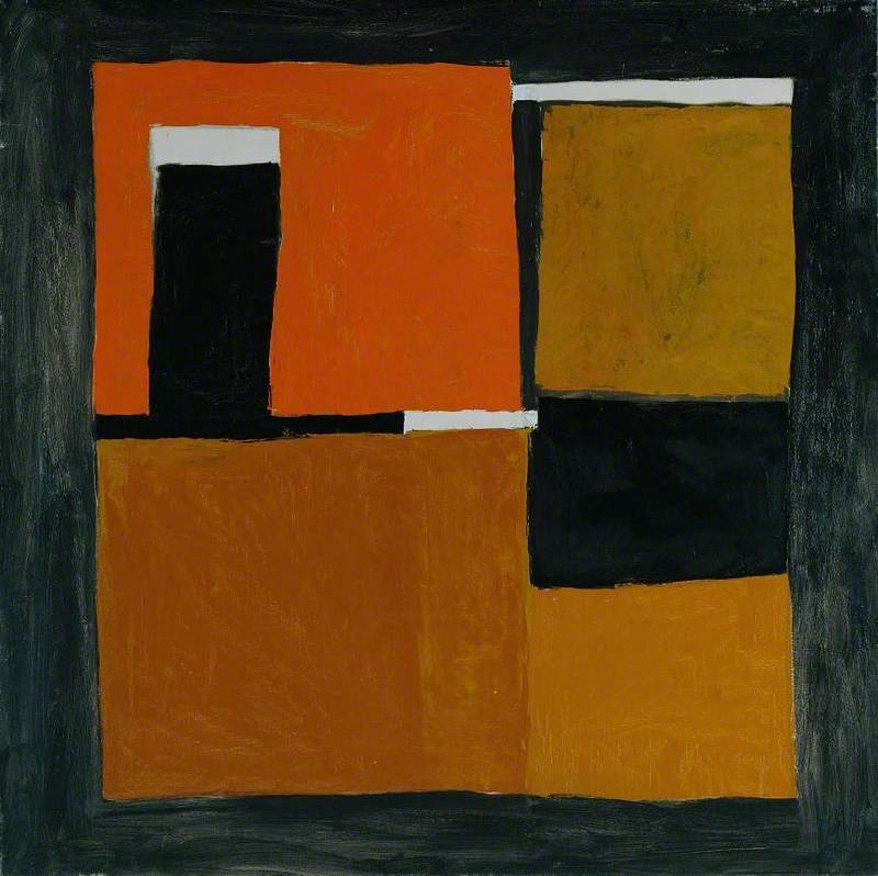 Orange, Black and White Composition