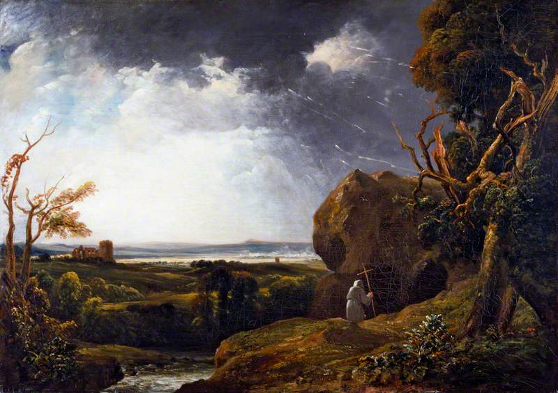 Landscape with Lightning and a Hermit