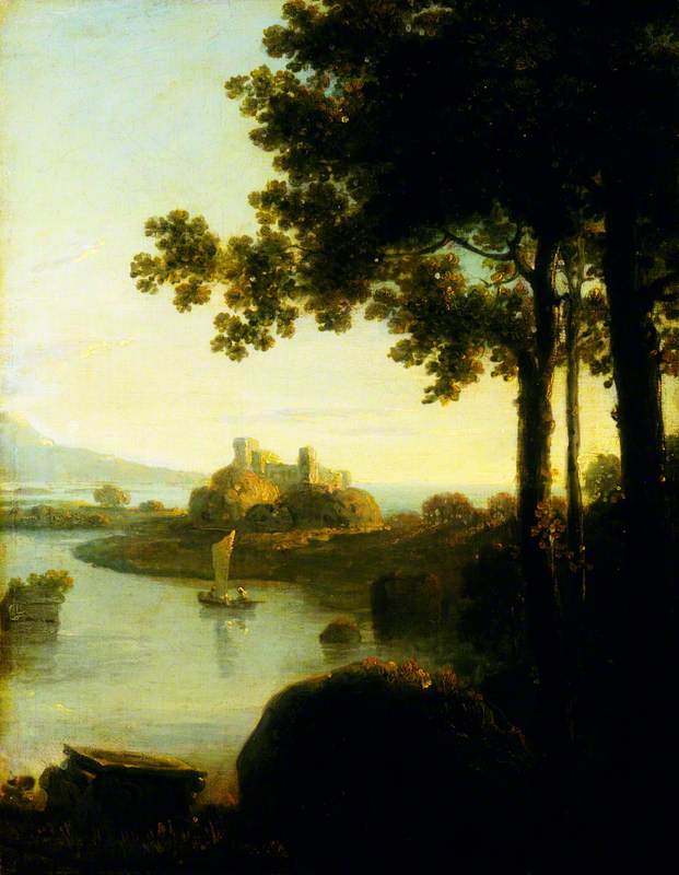 Landscape: Evening, River Scene with a Castle