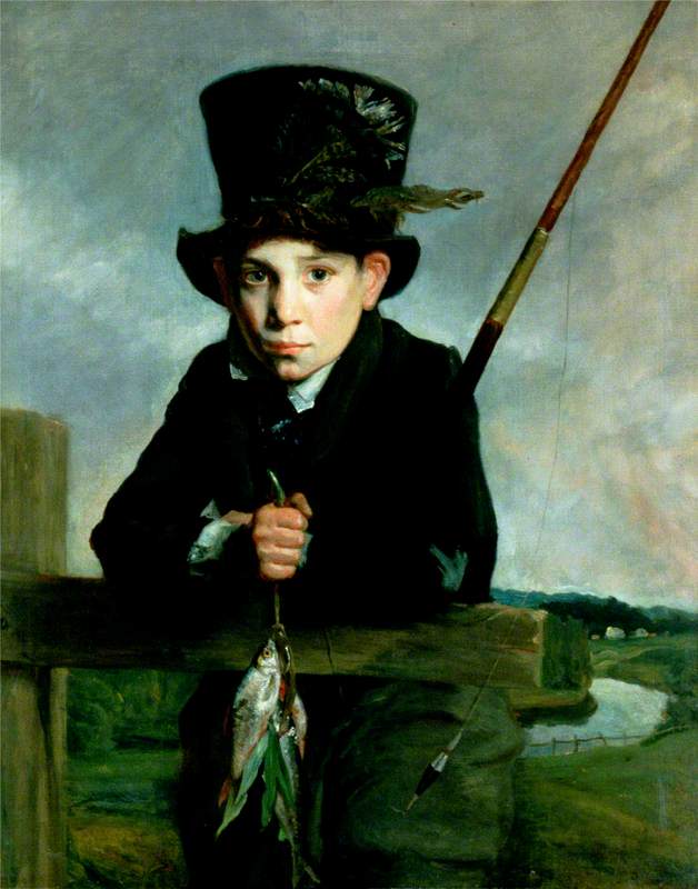 Portrait of a Boy in a Top Hat with Flies