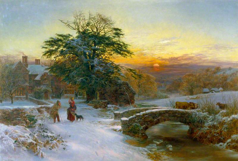 Winter Scene with Cattle and Figures