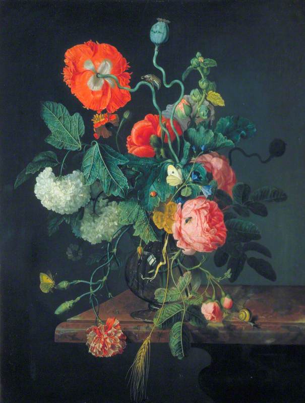 Flowers in a Glass Vase