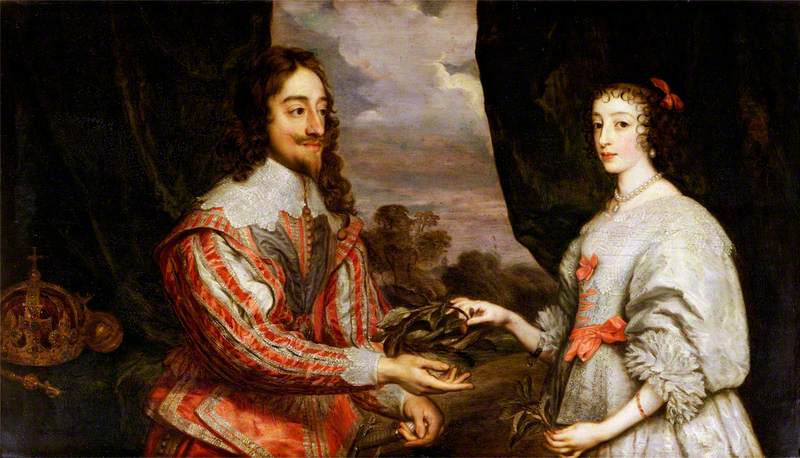 Charles I (1600–1649), and Henrietta Maria (1609–1669), with a Laurel Wreath