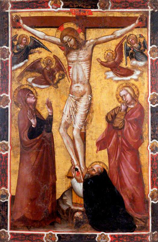 The Crucifixion with the Virgin and Saint John; Saint Anthony Abbot at the Foot of the Cross