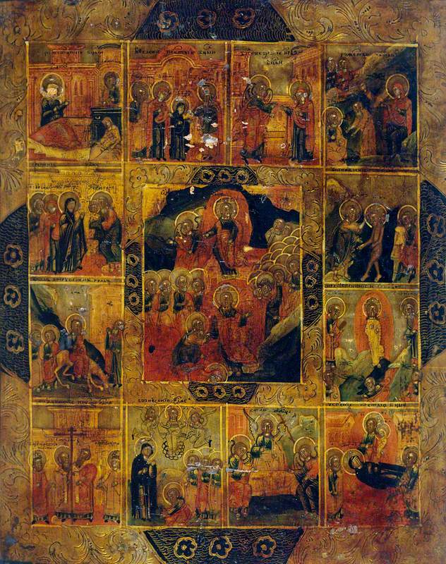Icon with The Twelve Feasts