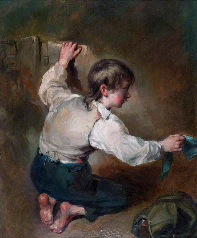A Kneeling Boy with a Sash