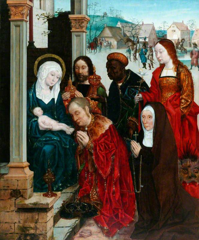 The Adoration of the Magi with Saint Margaret and a Nun