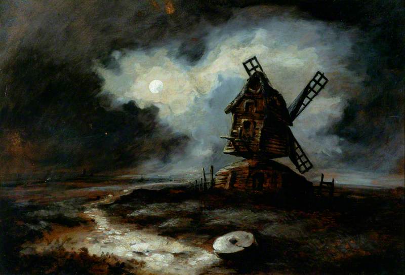 An Old Suffolk Mill, Moonlight