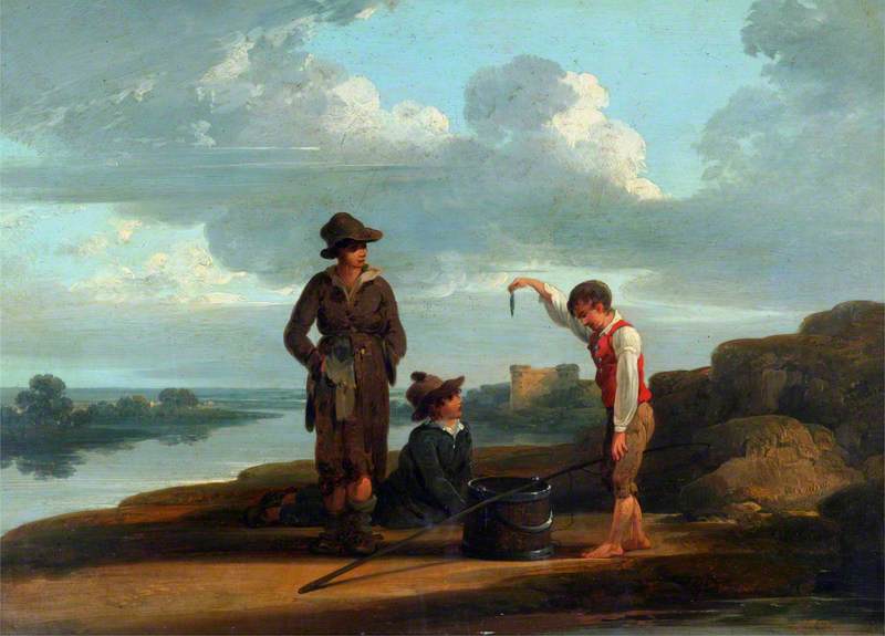 River Scene, with Boys in the Foreground