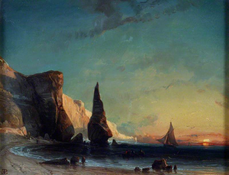 Rocky Coast near Le Havre, Sunset