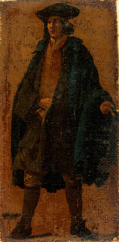 A Man Wearing a Blue Cloak