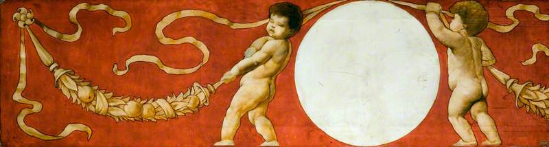 Putti Flanking a Medallion