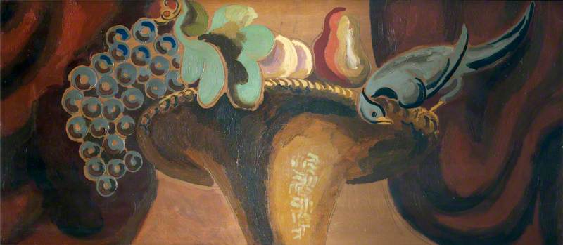 Composition with a Hat, a Dove and Fruit