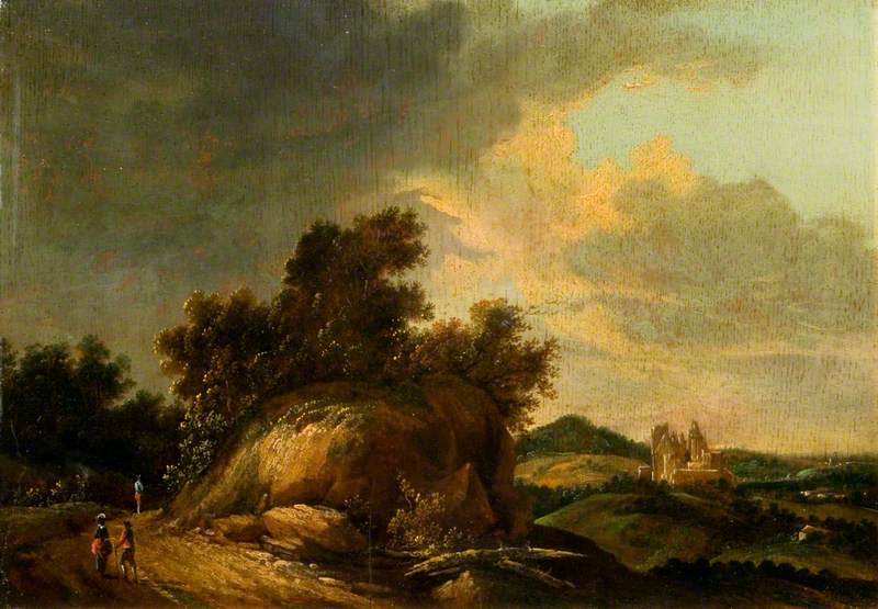 Rocky Landscape with Figures and Buildings