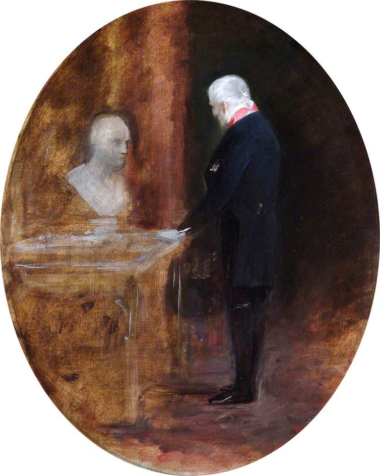 The 1st Duke of Wellington Looking at a Bust of Napoleon