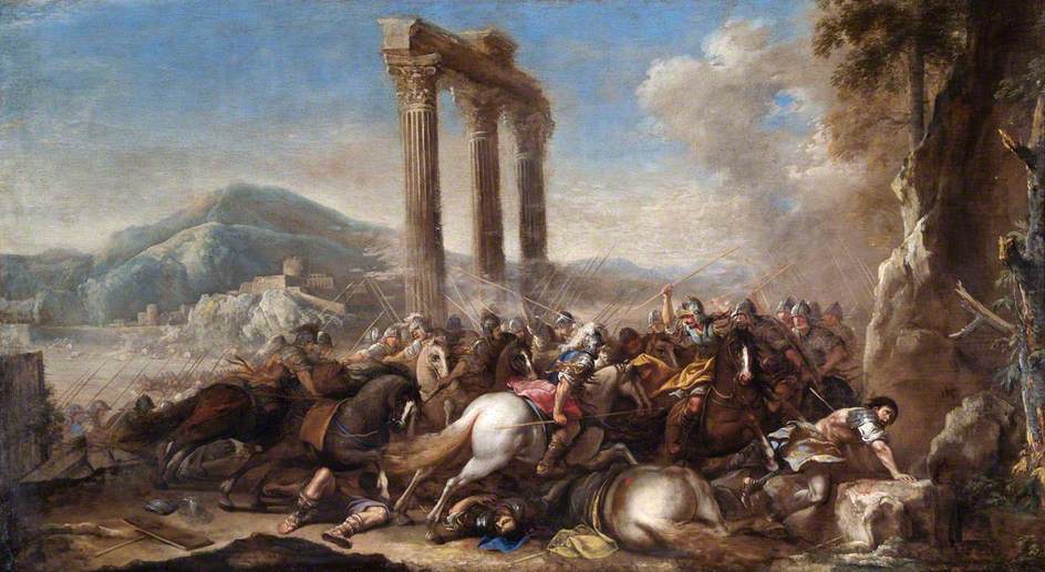 Battle Scene with Classical Colonnade | Art UK