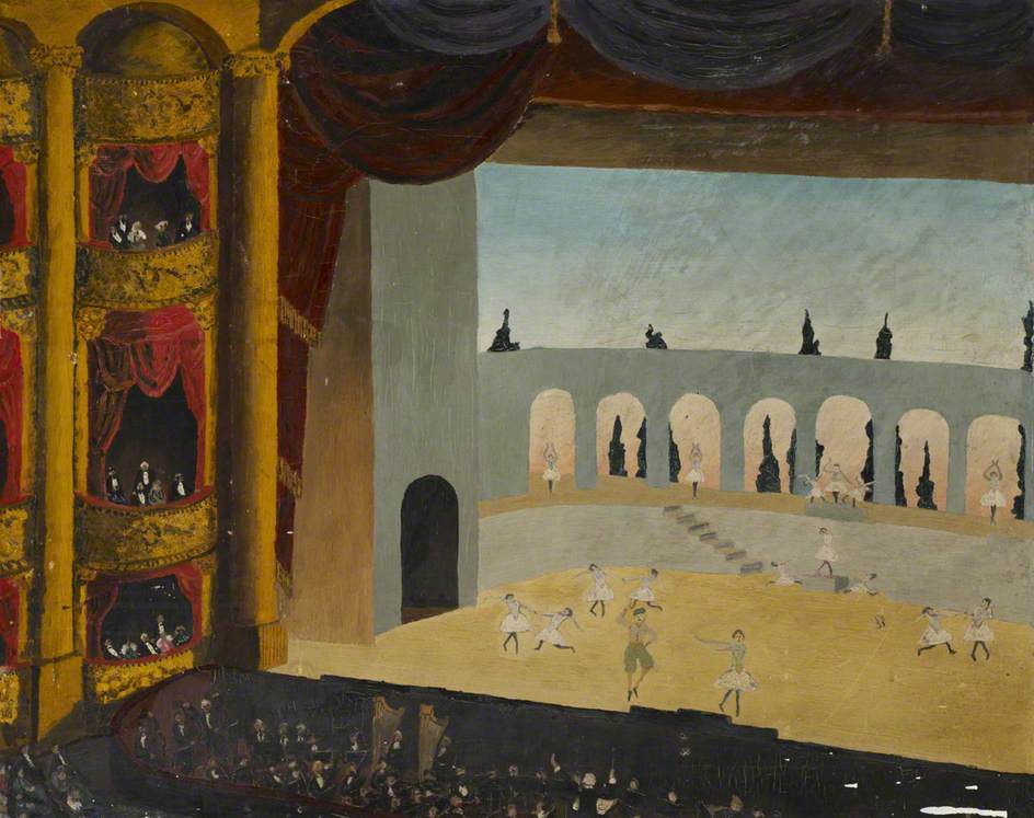Theatre Interior with a Ballet in Progress on Stage