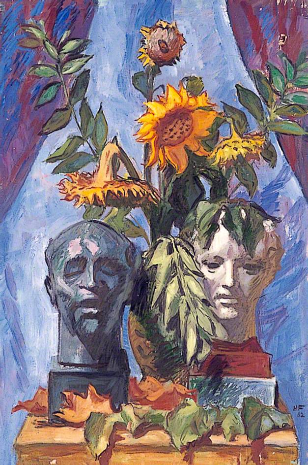 Untitled (Still Life of Sunflowers with Two Heads)