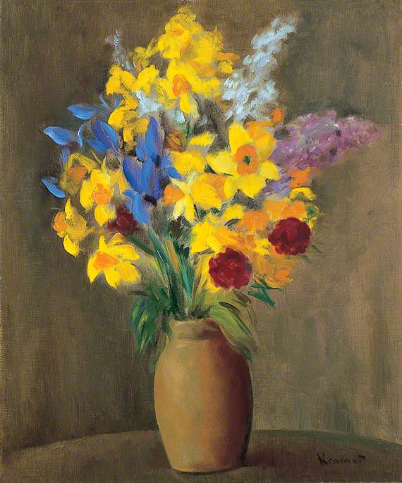 Still Life of Spring Flowers in a Vase